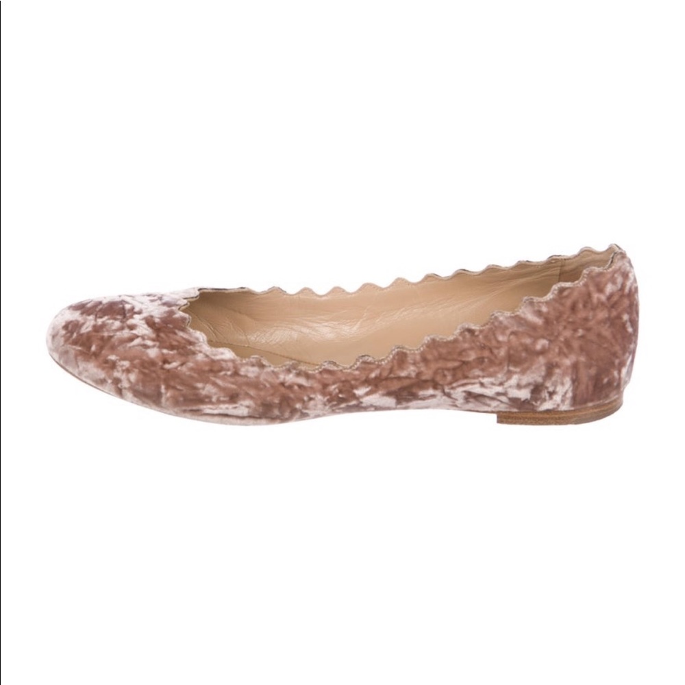 Chloe Crushed Rose Velvet Flats